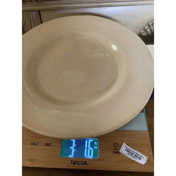 Pottery Barn SOPHIA Beige Ceramic Dinner Plate Made In Mexico 12" VGC - Picture 9 of 9